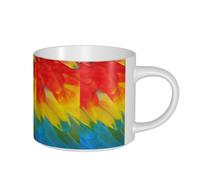 ZTPOWQA Fantásticas tazas de cerámica con estampado de plumas de loro para hombres y mujeres, gran capacidad, para el hogar, oficina, cocina, cafetería, regalo al aire libre