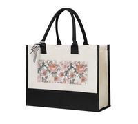 ZTPOWQA Flower Paris - Bolsa de lona con estampado de la Torre Eiffel para mujer, gran capacidad, para playa, viajes, oficina, compras