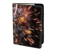 ZTPOWQA Funda de piel con diseño de explosión de fuegos artificiales para hombre y mujer, con diseño de fuegos artificiales, Black, Talla única