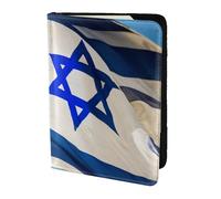 ZTPOWQA Funda de piel con estampado de bandera israelí para hombre y mujer, pasaporte, documento de viaje, elegante y segura, Black, Talla única