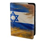 ZTPOWQA Funda de piel con estampado de bandera israelí para hombre y mujer, pasaporte, documento de viaje, elegante y segura, Black, Talla única