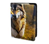 ZTPOWQA Funda de piel con estampado de lobos para hombre y mujer, Black, Talla única