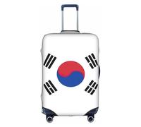 ZTPOWQA Funda decorativa para equipaje de viaje con estampado de bandera de la República de Corea, con cremallera oculta, antiarañazos, a prueba de polvo, White, M