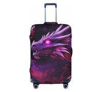 ZTPOWQA Funda decorativa para equipaje de viaje con estampado de escamas de dragón mágico en 3D, con cremallera oculta, antiarañazos, a prueba de polvo, White, M
