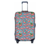 ZTPOWQA Funda decorativa para equipaje de viaje con estampado de flamencos rojos, con cremallera oculta, antiarañazos, a prueba de polvo, White, S