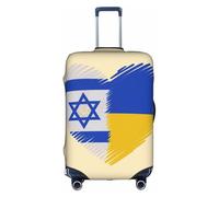 ZTPOWQA Funda decorativa para equipaje de viaje con estampado de Israel y Ucrania, con cremallera oculta, antiarañazos, a prueba de polvo, White, S