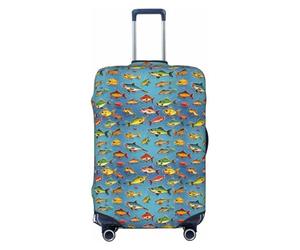 ZTPOWQA Funda para maleta lavable con estampado de cebo de pesca, protector de equipaje personalizado elástico antiarañazos, Black, M