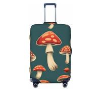 ZTPOWQA Funda protectora de equipaje lavable con estampado de setas rojas y blancas, protector de equipaje personalizado y elástico antiarañazos, Black, XL