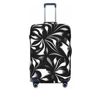 ZTPOWQA Funda protectora de equipaje lavable con estampado en blanco y negro para viaje, elástica, antiarañazos, Black, L