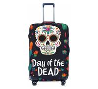 ZTPOWQA Funda universal elástica para maleta, accesorio de viaje, con estampado de calaveras de flores coloridas, Black, XL, Equipaje de mano