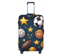 ZTPOWQA Funda universal elástica para maleta, accesorio de viaje, con estampado de fútbol americano, Black, S, Equipaje de mano