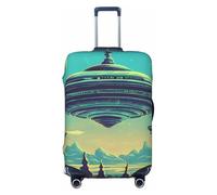 ZTPOWQA Funda universal elástica para maleta, accesorio de viaje, con estampado de planetas de universo, Black, M, Equipaje de mano