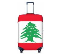ZTPOWQA Funda universal elástica para maleta, accesorio de viaje, diseño de bandera del Líbano, Black, XL, Equipaje de mano