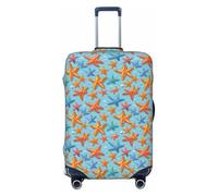 ZTPOWQA Funda universal elástica para maleta, accesorio de viaje, diseño de estrella de mar, Black, L, Equipaje de mano