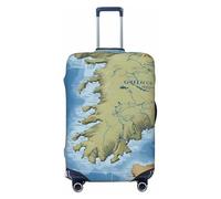 ZTPOWQA Funda universal elástica para maleta, accesorio de viaje, diseño de mapa de Grecia, Black, XL, Equipaje de mano