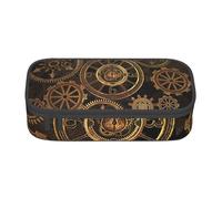 ZTPOWQA Gears Clock - Estuche para lápices con estampado de bronce y estilo de siglo, para adolescentes, niñas, adultos, escuela, universidad, uso diario