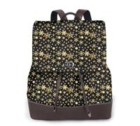 ZTPOWQA Golden Christmas Snowflakes - Mochila de piel para mujer, elegante, con correas ajustables, múltiples correas ajustables