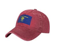 ZTPOWQA Gorra de béisbol lavada con estampado de la bandera del estado de Oregon para hombre y mujer, para exteriores, transpirable, casual, ligera, gorra de viaje, rosso, Talla única