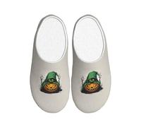 ZTPOWQA Green Ghost Horror Halloween Pumpkin 1 Print Prácticas Antifrisado Zapatillas Lavables Mujeres Hombres Suela TPR Zapatos Interior Exterior