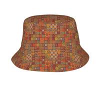 ZTPOWQA Grupo de sombreros de pescador con estampado geométrico marroquí para adultos, ala ancha, sombreros de pesca al aire libre, gorra de protección para escapadas de fin de semana, color negro