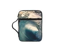 ZTPOWQA Hermosa bolsa de almacenamiento de la Biblia con estampado de olas del océano para hombres, mujeres, pastores, impermeable, organizador de escrituras