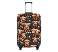 ZTPOWQA Highland Cow - Funda decorativa para equipaje de viaje, con cremallera oculta, antiarañazos, resistente al polvo, White, S