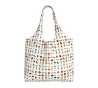 ZTPOWQA Introducción de varias verduras con estampado de verduras, bolsa de lona extragrande, ecológica, bolsa de hombro para compras, viajes, uso diario