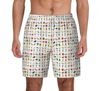 ZTPOWQA Introducción de varios pantalones cortos de natación para hombre con estampado de verduras de secado rápido, ligeros, para vacaciones, actividades al aire libre, trajes de baño, blanco, 3XL