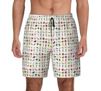 ZTPOWQA Introducción de varios pantalones cortos de natación para hombre con estampado de verduras de secado rápido, ligeros, para vacaciones, actividades al aire libre, trajes de baño, Negro, M corto