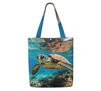 ZTPOWQA Lord Howe Island - Bolsa de hombro de lona con estampado de tortugas marinas, gran capacidad, para compras, uso diario, aventuras de fin de semana