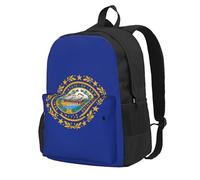 ZTPOWQA Mochila para adultos con estampado de bandera del estado de New Hampshire, resistente al agua, ligera, para viajeros al aire libre, picnics