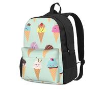 ZTPOWQA Mochila para adultos con estampado de conos de helado, resistente al agua, ligera, para viajeros al aire libre, aventureros y picnics
