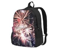 ZTPOWQA Mochila para adultos con estampado de fuegos artificiales de explosión, resistente al agua, ligera, para viajeros al aire libre, aventureros y picnics