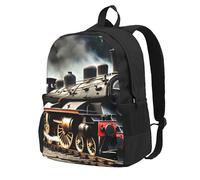 ZTPOWQA Mochila para adultos con estampado de tren de locomotora de vapor, resistente al agua, ligera, para viajeros al aire libre, aventureros y picnics