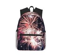 ZTPOWQA Mochila unisex ligera informal con estampado de explosión de fuegos artificiales, gimnasio, viajes, senderismo, uso diario al aire libre