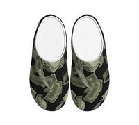 ZTPOWQA Pantuflas lavables con diseño de signo de dólar, prácticas y antibolitas, para mujeres y hombres, suela TPR para interiores y exteriores