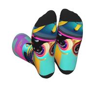 ZTPOWQA - Patines retro coloridos con estampado unisex, suave, transpirable, para caminar, correr, actividades diarias, uso casual, trabajo, deportes, 2 Negro-2, talla única
