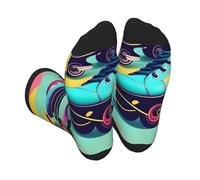 ZTPOWQA - Patines retro con estampado colorido, unisex, suave, transpirable, para caminar, correr, actividades diarias, uso casual, trabajo, deportes, 3 Negro, talla única