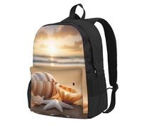 ZTPOWQA Seashell Landscape On The Beach - Mochila para adultos, resistente al agua, ligera, para viajeros al aire libre, aventureros y picnics