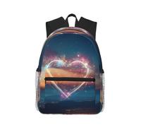 ZTPOWQA Shooting Star - Mochila unisex ligera e informal con estampado de corazón para gimnasio, viajes, senderismo, uso diario al aire libre