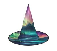 ZTPOWQA Sombrero unisex con estampado de auroras boreales oscuras, para carnaval, fiesta de carnaval, cosplay, disfraz temático