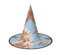 ZTPOWQA Sombrero unisex con estampado de estrellas de mar y conchas marinas, para fiesta de carnaval, cosplay, disfraz temático