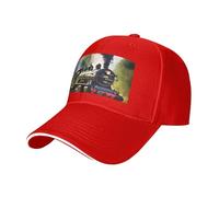 ZTPOWQA Steam Little Train - Gorra de béisbol para hombre y mujer, transpirable, para verano, deportes al aire libre, viajes, golf, rosso, Talla única