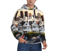 ZTPOWQA Sudadera con capucha para hombre con estampado de San Francisco, suave, cálida, ligera, informal, para viajes de fin de semana, Negro, XS