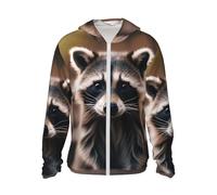 ZTPOWQA Sudadera con capucha para hombre, ligera, transpirable, con estampado de mapache lindo (1), Negro, 3XL