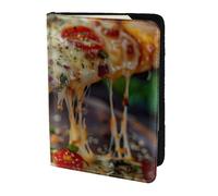 ZTPOWQA Tasty Pizza Print - Funda de piel para pasaporte, documentos de viaje, elegante y segura, Black, Talla única