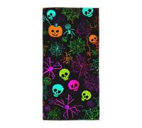 ZTPOWQA Toalla de playa extra larga con estampado de calavera de Halloween para hombres y mujeres, toallas de baño ligeras de secado rápido para gimnasio al aire libre