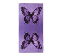 ZTPOWQA Toalla de playa extra larga con estampado de mariposas moradas para hombres y mujeres, toallas de baño ligeras de secado rápido para gimnasio al aire libre