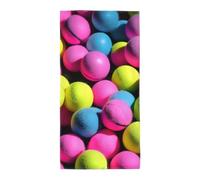 ZTPOWQA Toalla de playa extra larga con estampado de pelotas de tenis rosa brillante para hombres y mujeres, toallas de baño ligeras de secado rápido para gimnasio al aire libre