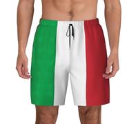 ZTPOWQA Traje de baño para hombre, con estampado de bandera de Italia, secado rápido, ligero, para vacaciones, actividades al aire libre, traje de baño, Negro, XL corto